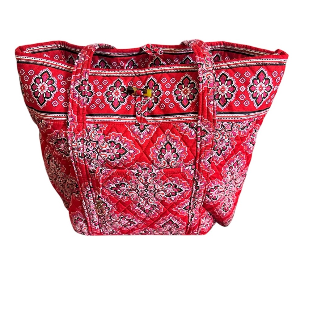 Vera Bradley 
Red and Black Patterned Tote Bag